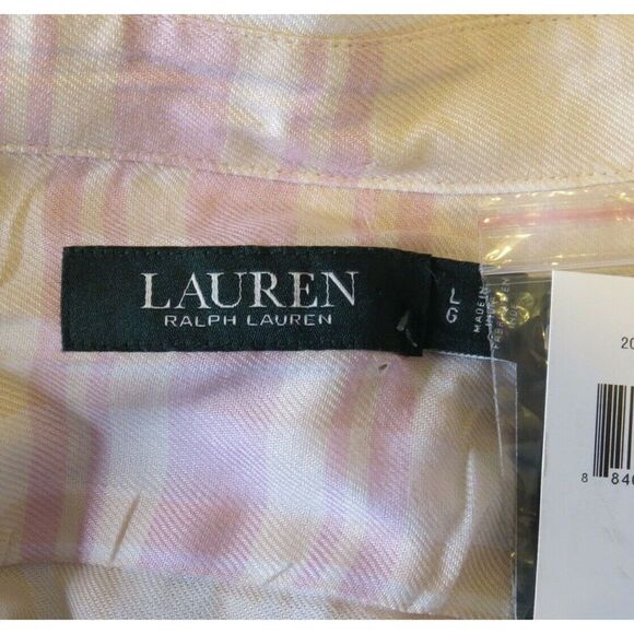 NWT Lauren Ralph Lauren Rolled Tab Sleeve Shirt L - Picture 7 of 9